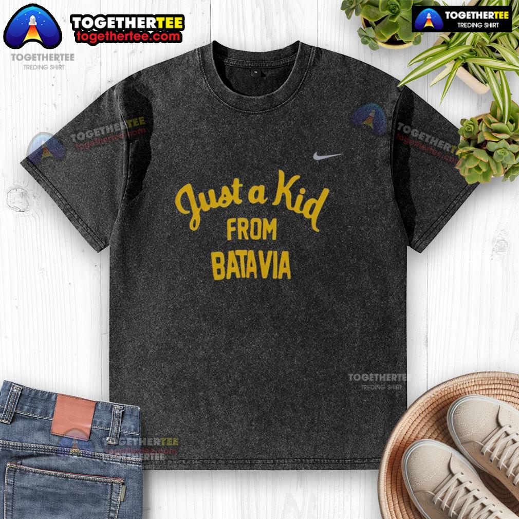 Official West Virginia Mountaineers Just A Kid From Batavia washed t-shirt featuring logo and vibrant colors.