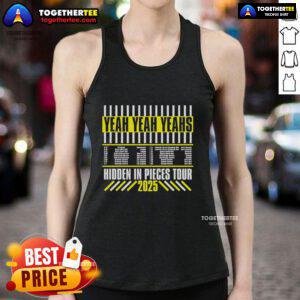 Official Yeah Yeah Yeahs Hidden In Pieces Tour tank top featuring bold graphics and tour dates, perfect for fans.