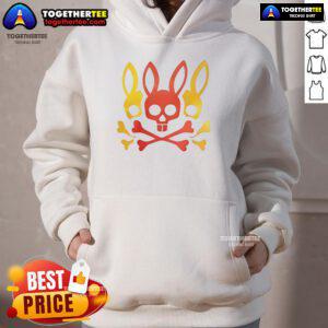 Alt Text: Original Gilbert Arenas in a red and yellow hoodie featuring bunny skull and crossbones design.