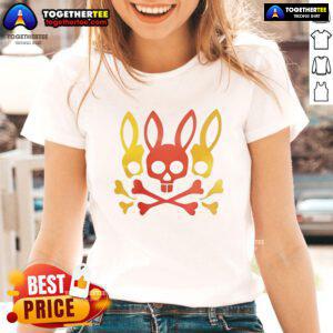 Original Gilbert Arenas wearing a Bunny Skull & Crossbones red and yellow ladies tee, showcasing unique style.