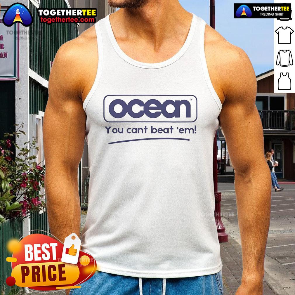 Original Ocean You Can't Beat Em Tank Top featuring vibrant ocean graphics and a comfortable fit for summer wear.