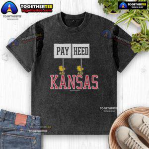 Original Peanuts Woodstock X Kansas Gameday Pay Heed Washed T-Shirt featuring vibrant graphics and a relaxed fit.