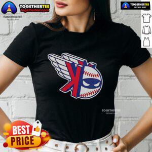 Original Pitching Ninja Cleveland Guardians K-Wings ladies tee featuring a stylish design for baseball fans.