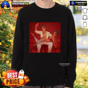 Original Princess Tiana and Prince Naveen naughty sweatshirt featuring vibrant colors and playful design, perfect for Disney fans.