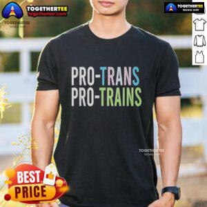 Original Pro Trans Pro Trains T-Shirt featuring a vibrant train graphic, perfect for enthusiasts and casual wear.