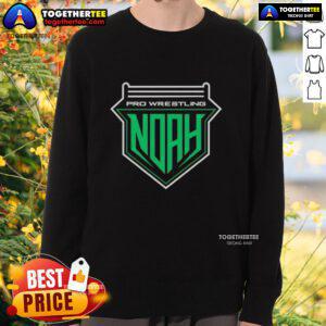 Original Pro Wrestling Noah logo sweatshirt featuring bold graphics and a comfortable design for wrestling fans.