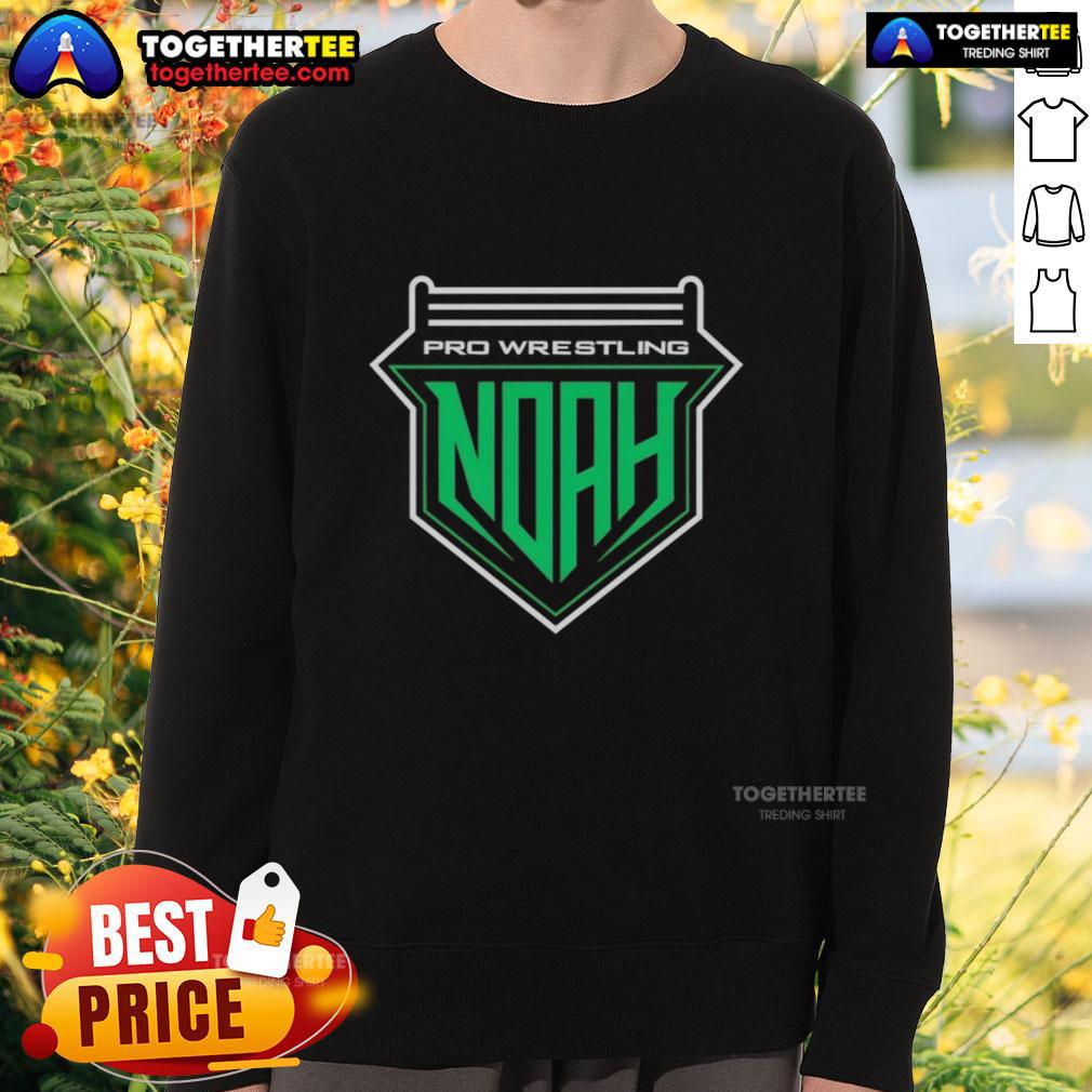 Original Pro Wrestling Noah logo sweatshirt featuring bold graphics and a comfortable design for wrestling fans.