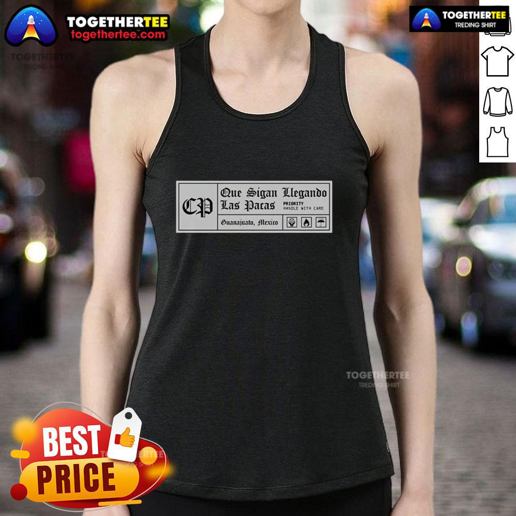 Alt Text: Original Que Sigan Llegando Las Pacas tank top featuring a vibrant graphic design and comfortable fit for casual wear.