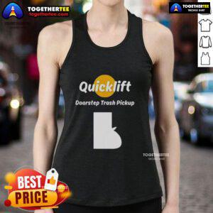 Original Quicklift Doorstep Trash Pickup tank top featuring a stylish design for eco-conscious individuals.