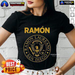 Original Ramon Laureano San Diego Baseball MLBPA ladies tee featuring vibrant graphics and comfortable fit for fans.