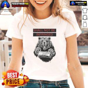 Original Shall Not Be Infringed 2A Second Amendment Ladies Tee featuring bold text and stylish design.