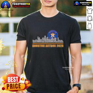 Alt Text: Original Skyline City Houston Astros 2025 Name T-Shirt featuring vibrant design and team logo for fans.