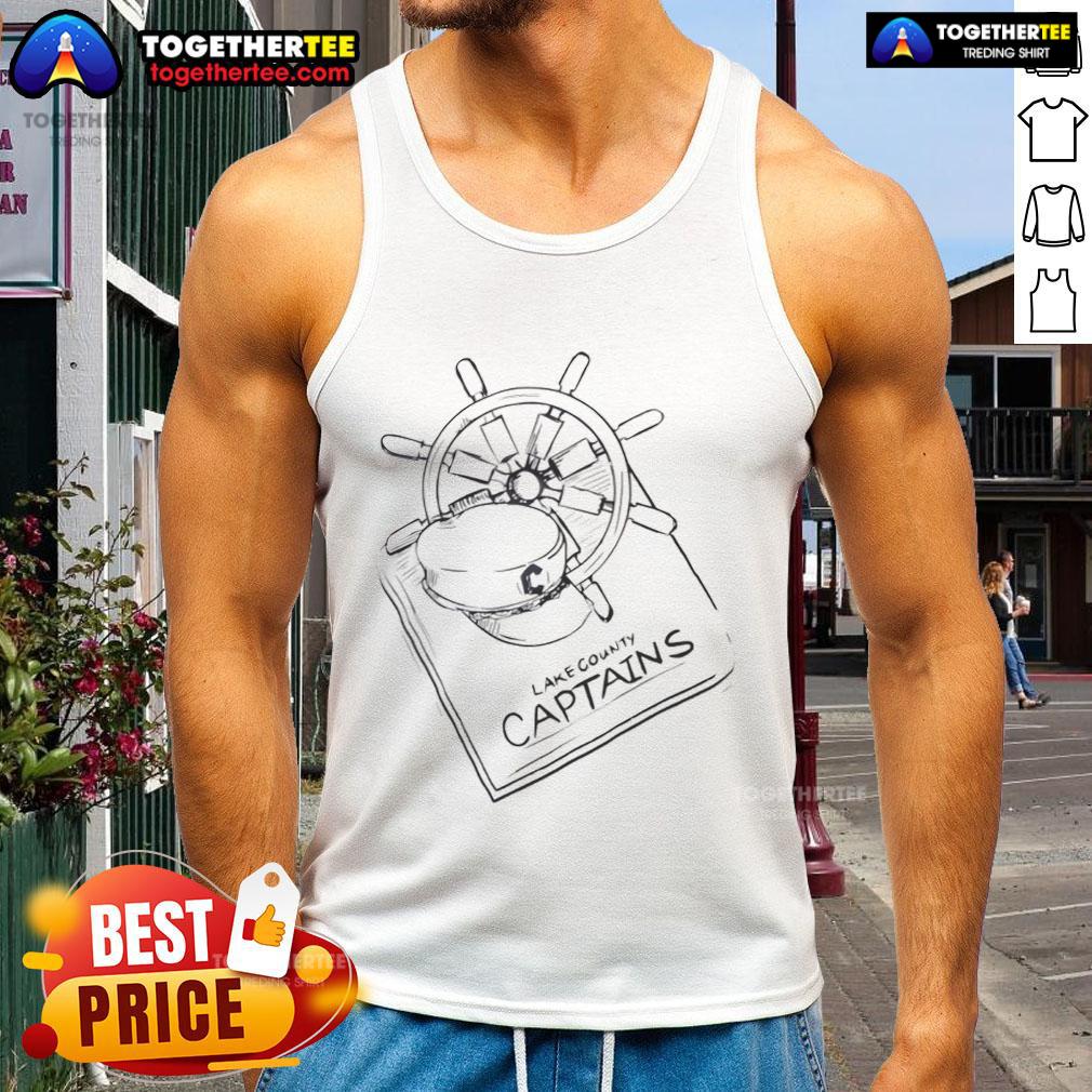 Original The Captain's Lake County tank top featuring a vibrant design, perfect for summer outings and casual wear.