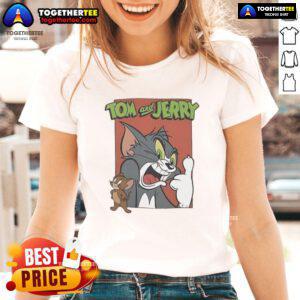 Original Tom and Jerry Ladies Tee featuring classic cartoon design, perfect for fans of the iconic animated series.