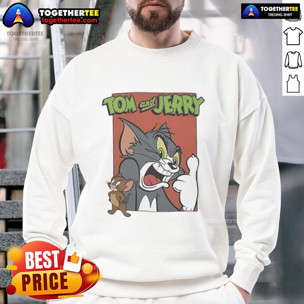 Original Tom and Jerry sweatshirt featuring classic cartoon characters in vibrant colors, perfect for fans and collectors.