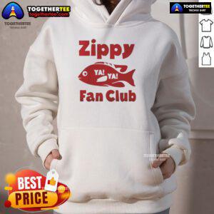 Original Zippy Fish Fan Club Footy Hoodie featuring vibrant colors and a unique design for sports enthusiasts.