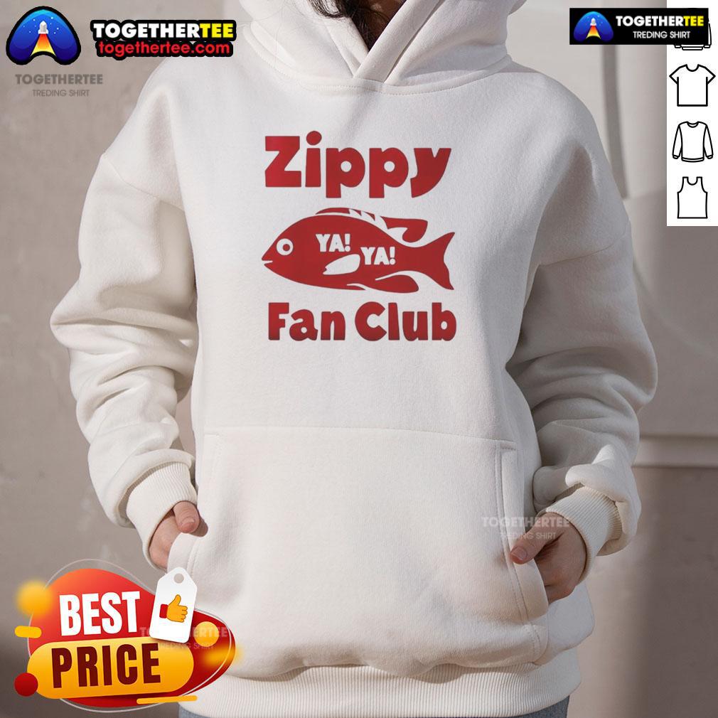 Original Zippy Fish Fan Club Footy Hoodie featuring vibrant colors and a unique design for sports enthusiasts.