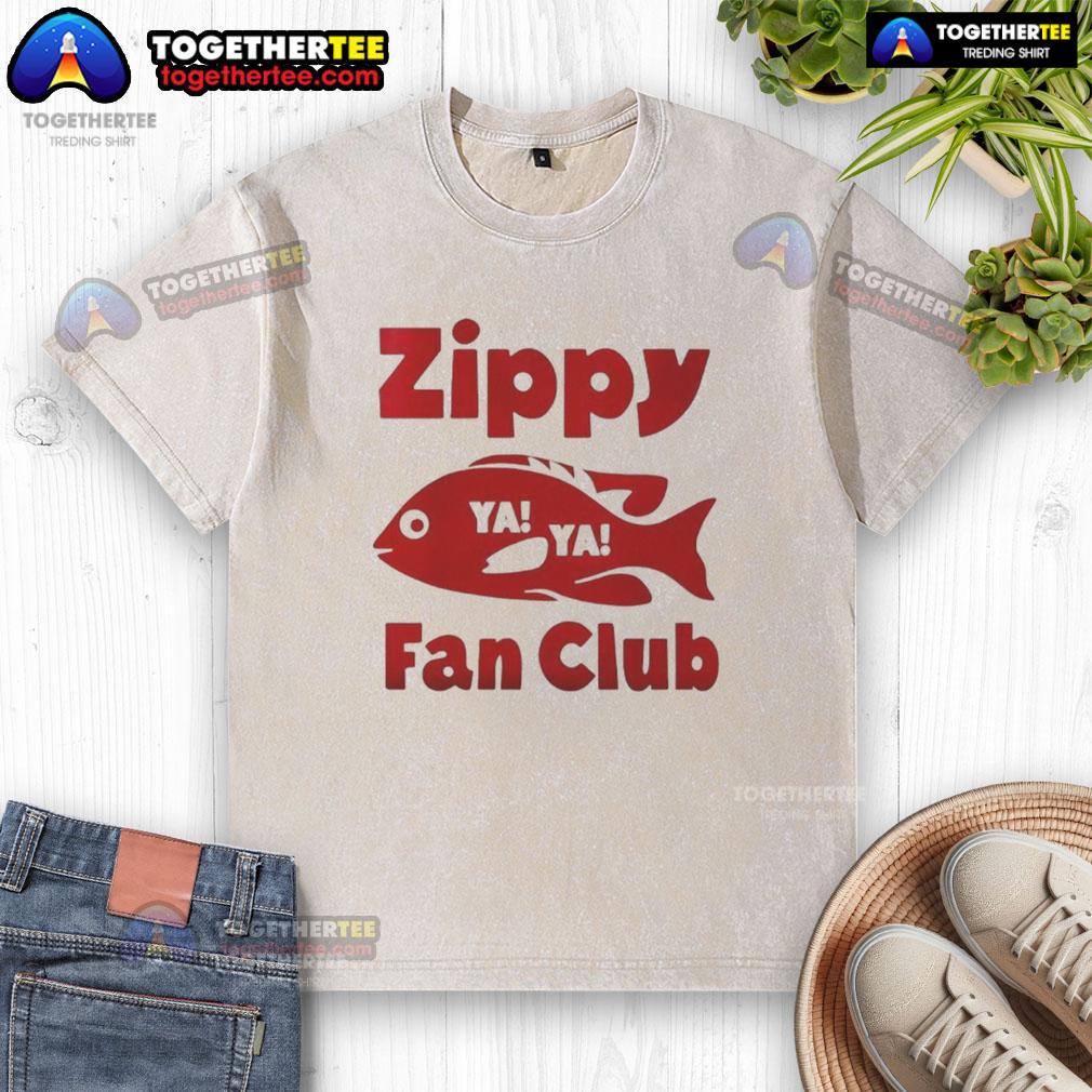 Alt Text: Original Zippy Fish Fan Club Footy Washed T-Shirt featuring vibrant graphic design and soft fabric for casual wear.