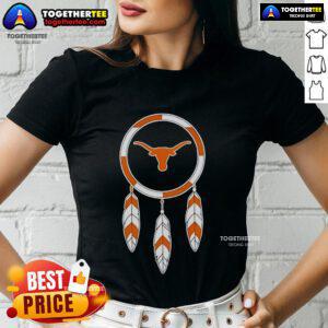 Premium 2025 Native American X Texas Longhorns Ladies Tee featuring vibrant graphics and a stylish fit for fans.