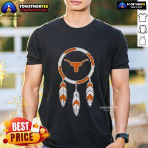 Premium 2025 Native American X Texas Longhorns T-Shirt featuring a unique design and vibrant colors for fans.