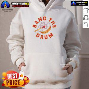 Premium Bang the Drum Kansas City Chiefs hoodie in red with logo, perfect for fans and game day wear.