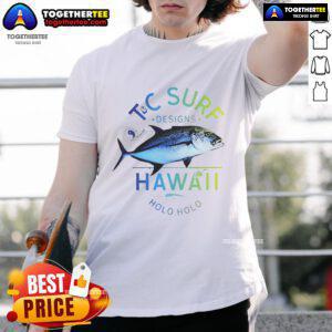 Premium Bluefin Tuna Surf T&C Surf Designs Hawaii T-Shirt featuring vibrant fishing graphics for ocean enthusiasts.