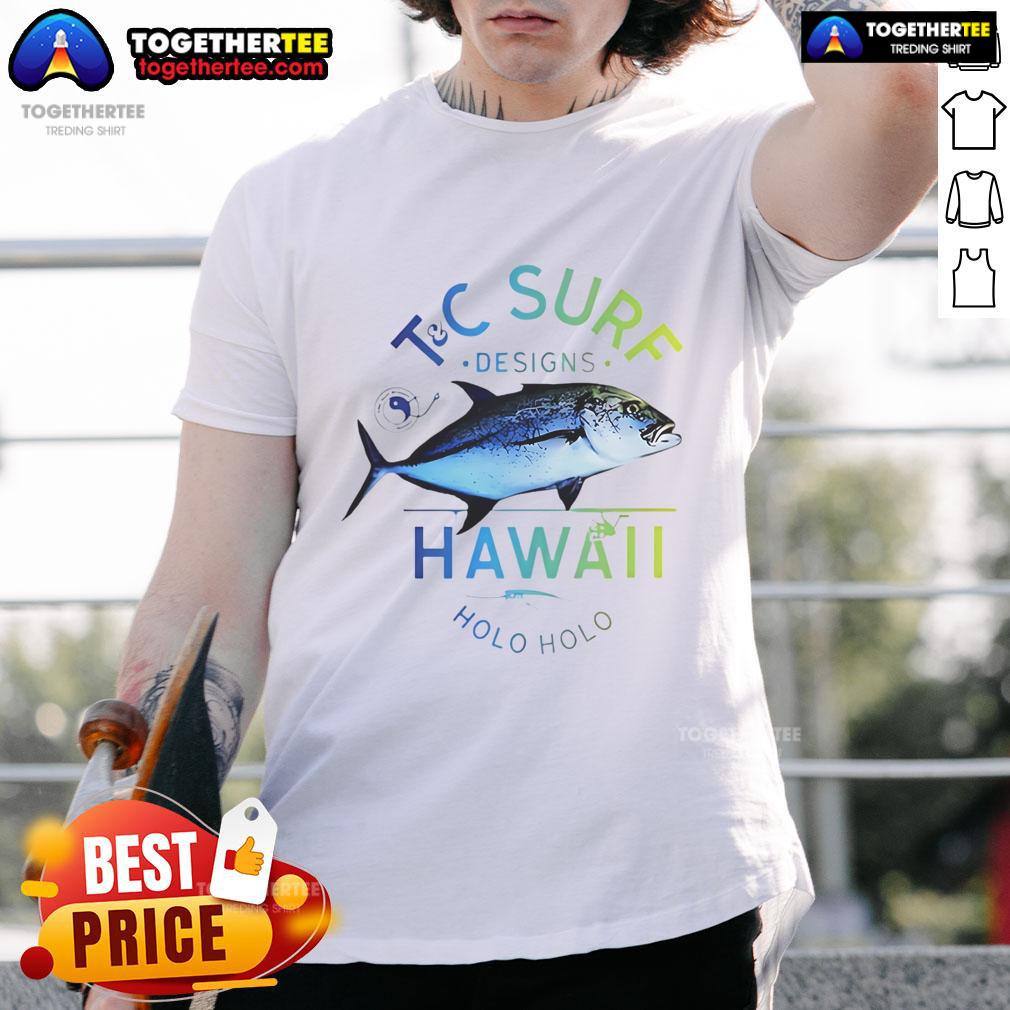 Premium Bluefin Tuna Surf T&C Surf Designs Hawaii T-Shirt featuring vibrant fishing graphics for ocean enthusiasts.