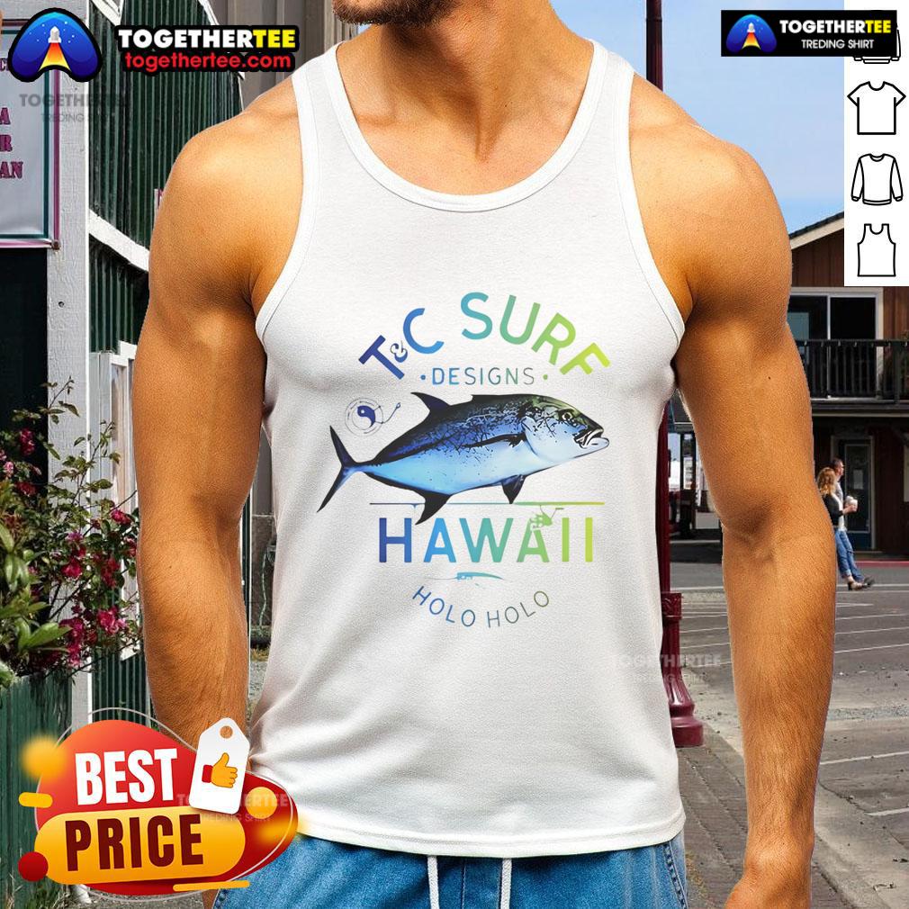 Premium Bluefin Tuna Surf Tank Top by TC Surf Designs, ideal for Hawaii fishing adventures and beach wear.