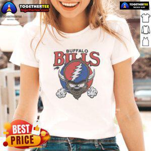 Alt Text: Premium Buffalo Bills Homage NFL x Grateful Dead ladies tee featuring vibrant colors and unique graphics.