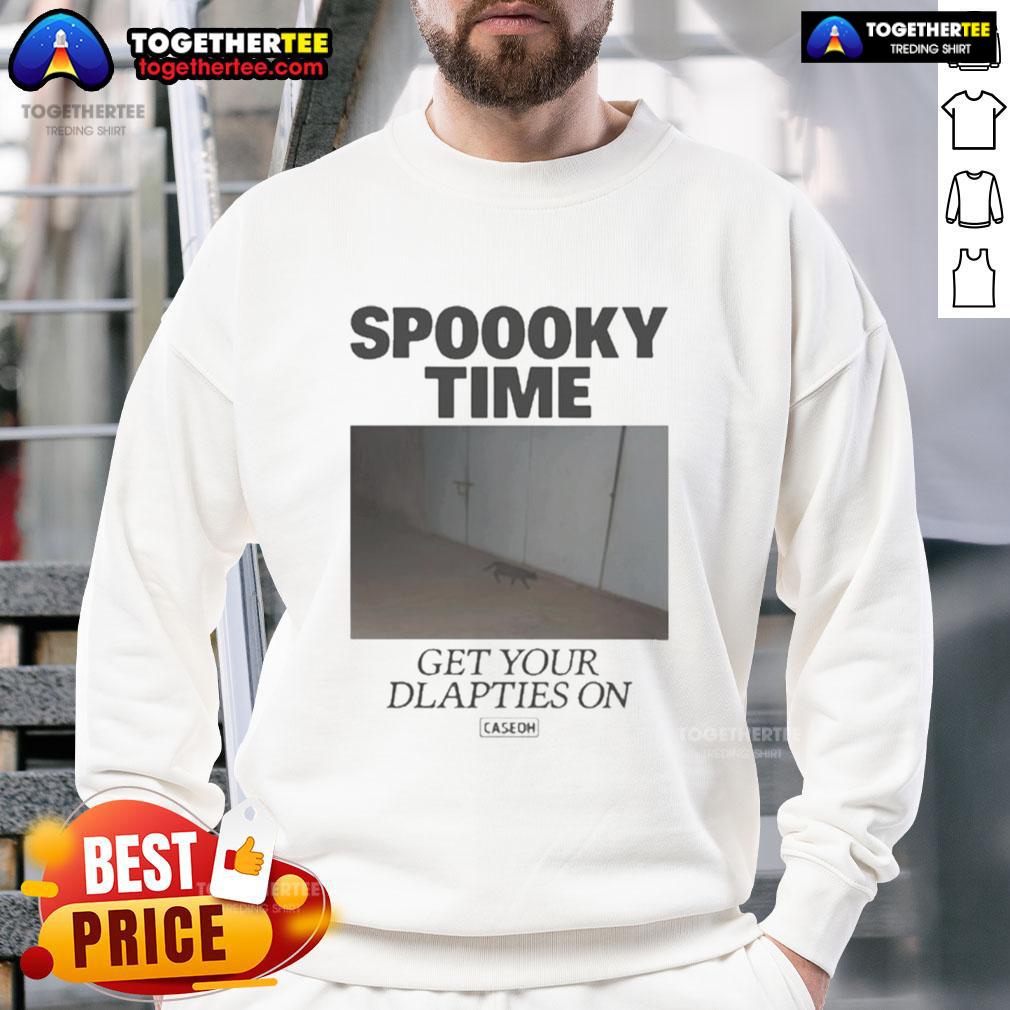 Premium Caseoh Spooky Time sweatshirt with playful design, perfect for cozy Halloween vibes and comfy casual wear.