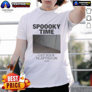 Alt Text: Premium Caseoh Spoooky Time Get Your Diapies On T-Shirt featuring a fun Halloween design for festive wear.