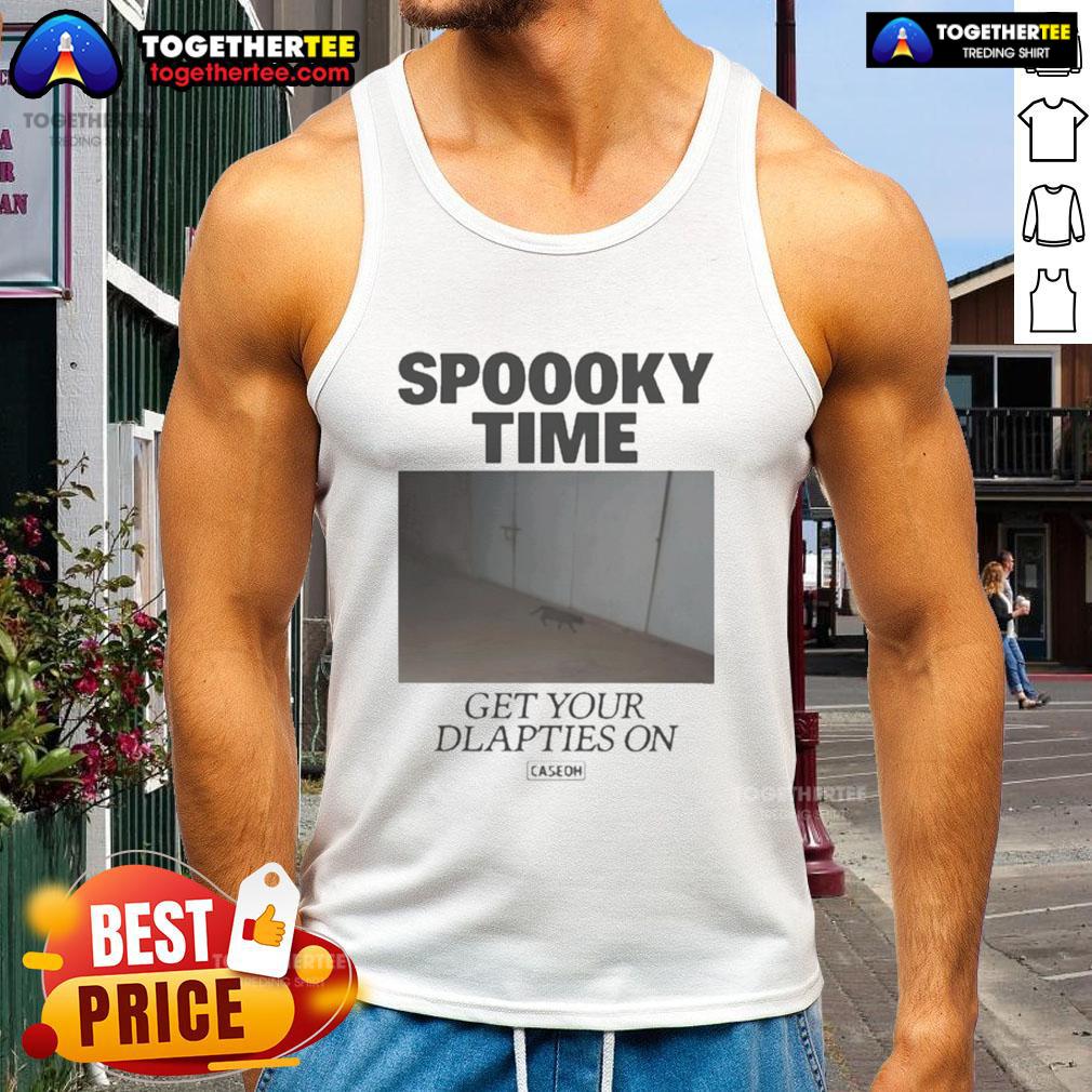 Premium Caseoh Spoooky Time Get Your Diapies On Tank Top featuring vibrant Halloween graphics and a trendy design.