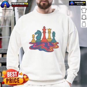 Premium colorful trippy chess sweatshirt featuring bold patterns and unique design for a stylish, eye-catching look.