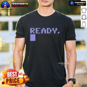 Premium Commodore C64 Ready T-Shirt featuring retro gaming design, perfect for vintage computer enthusiasts.