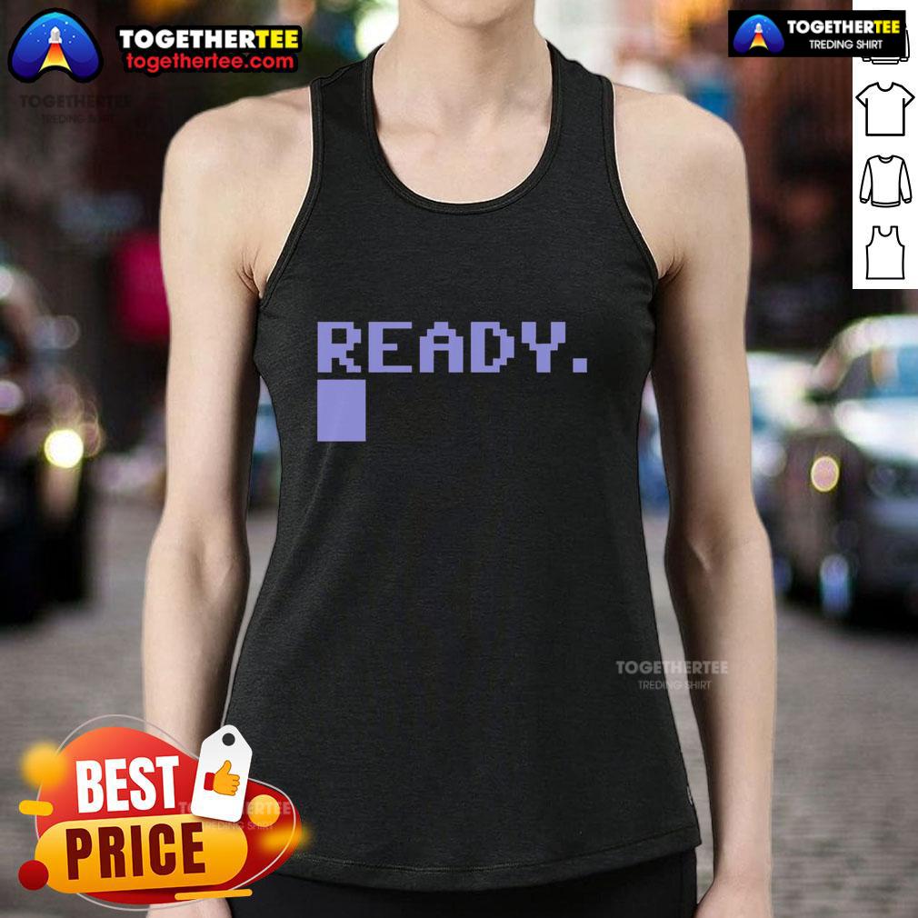 Premium Commodore C64 Ready tank top featuring retro gaming design, perfect for vintage game enthusiasts and collectors.