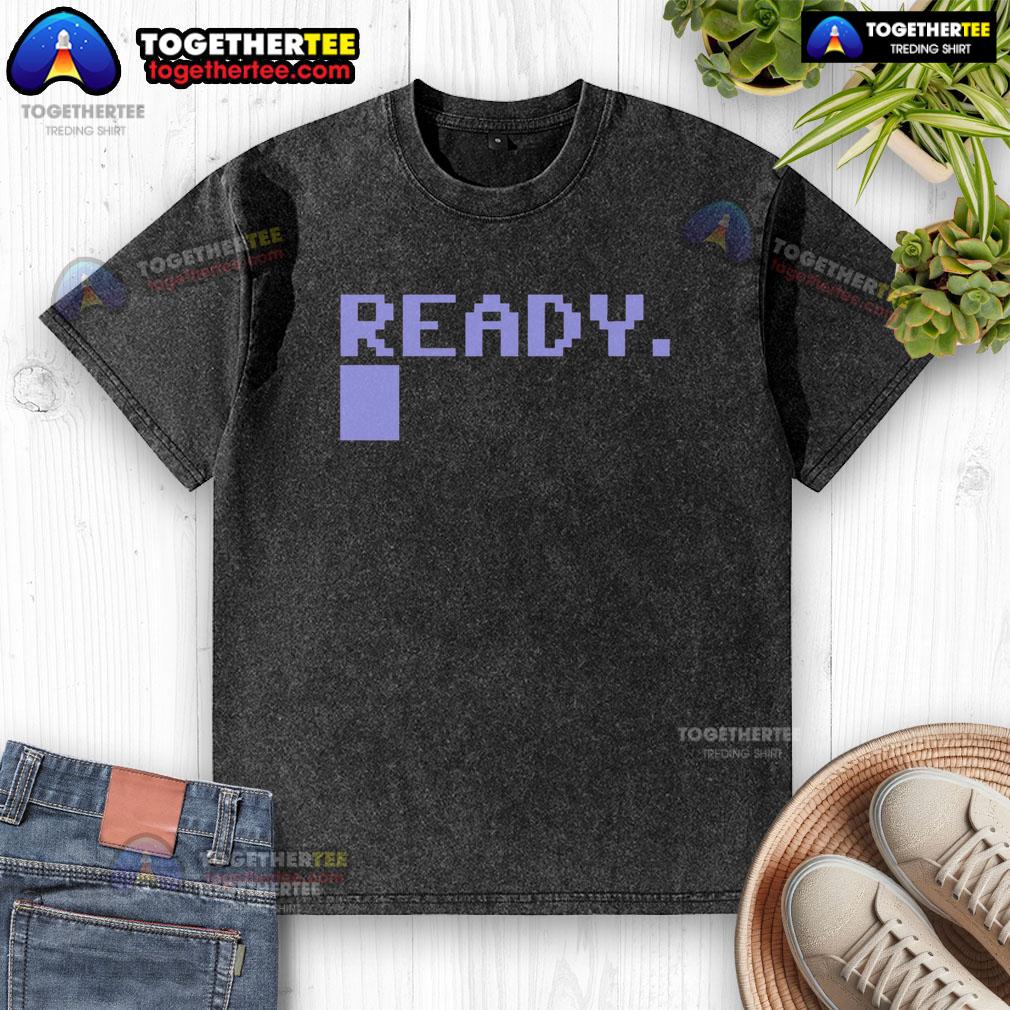 Premium Commodore C64 Ready Washed T-Shirt featuring retro gaming design, perfect for enthusiasts and collectors.
