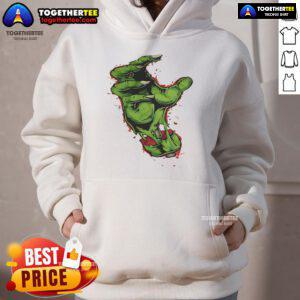 Premium Green Hand Bloody Hoodie featuring a unique design, perfect for streetwear enthusiasts and fashion-forward individuals.