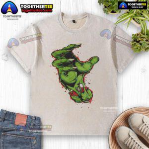 Premium green hand-bloody washed T-shirt featuring unique design and soft fabric, perfect for casual wear.