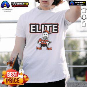 Premium Joe Flacco Elite Cleveland Browns Football Elfe T-Shirt featuring vibrant team colors and graphics for fans.