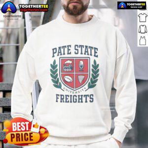 Premium Josh Pate State Freights University Fall 2025 Sweatshirt in maroon, featuring logo and cozy design for students.