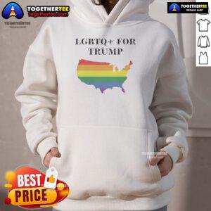 Premium LGBTQ For Trump State Hoodie in vibrant colors, showcasing support for LGBTQ rights and Trumps campaign.
