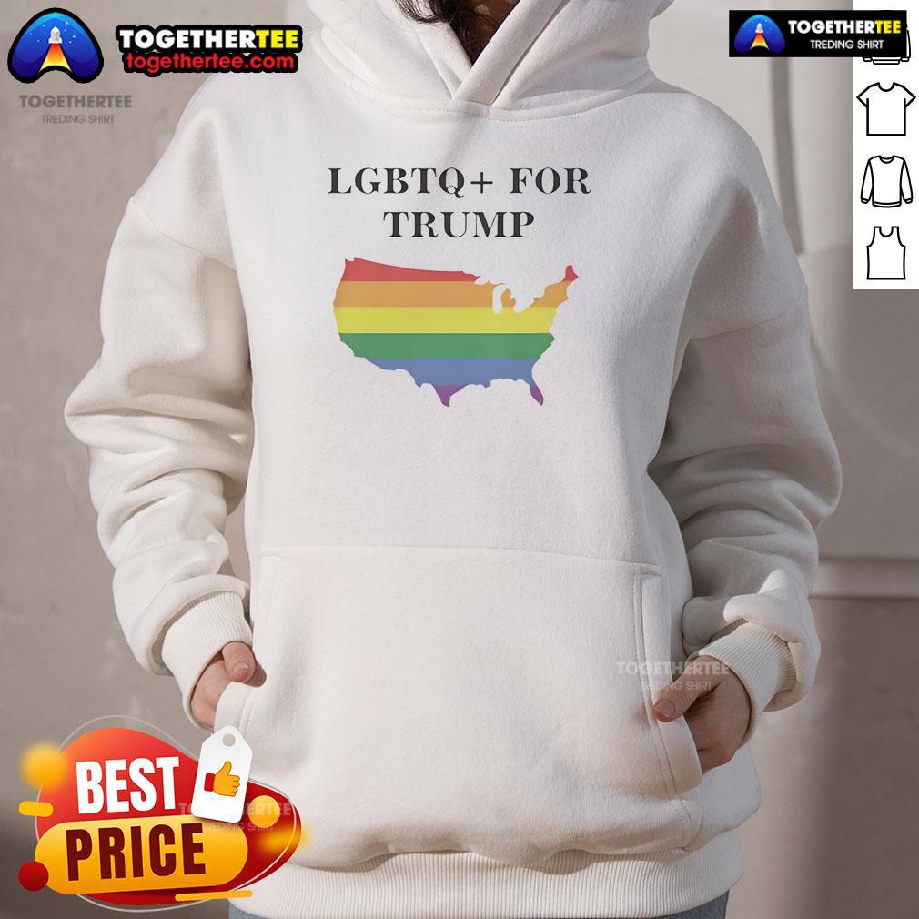 Premium LGBTQ For Trump State Hoodie in vibrant colors, showcasing support for LGBTQ rights and Trumps campaign.