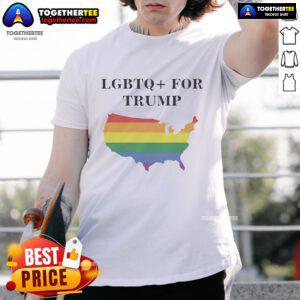 Premium LGBTQ for Trump State T-Shirt featuring vibrant colors and bold graphics promoting support for LGBTQ rights.