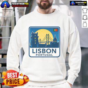Premium Lisbon Portugal retro logo sweatshirt featuring a stylish design and vibrant colors, perfect for casual wear.