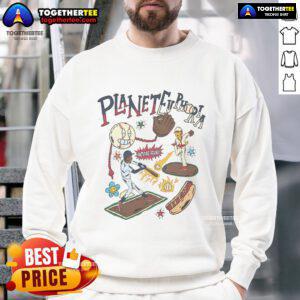 Alt Text: Premium Planet Euphoria Home Run Baseball Sweatshirt in navy blue, showcasing a stylish and comfortable sports design.
