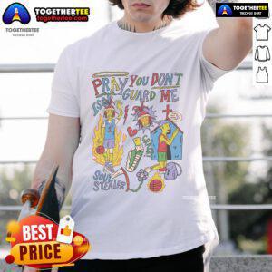 Premium 'Pray You Don't Guard Me' ISO basketball T-shirt showcasing stylish design for basketball enthusiasts.