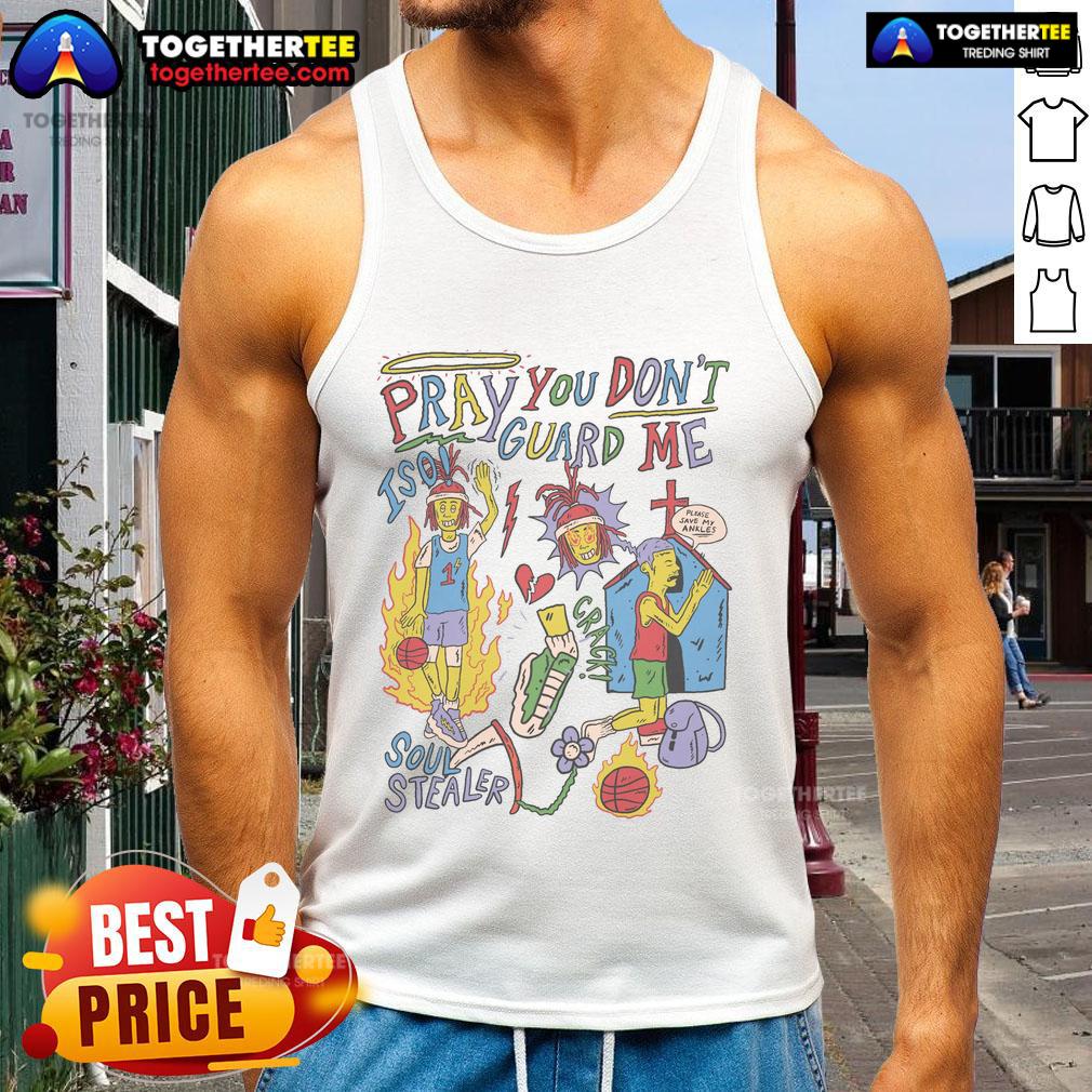 Premium Pray You Don't Guard Me ISO Basketball Tank Top showcasing a stylish design for basketball enthusiasts.