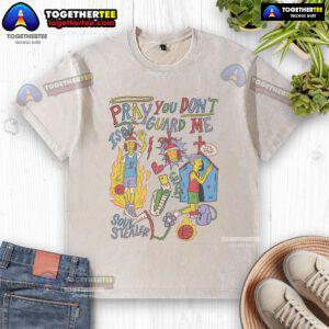 Premium 'Pray You Don't Guard Me' ISO Basketball Washed T-Shirt featuring a stylish design for basketball enthusiasts.
