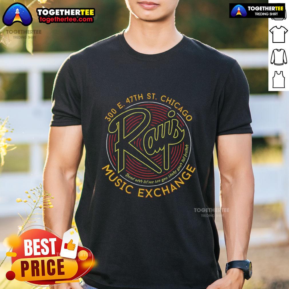 Premium Ray'S Music Exchange T-Shirt featuring vibrant graphics and a comfortable fit, perfect for music lovers.