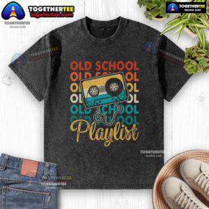 Alt Text: Vintage washed t-shirt featuring a cassette tape design, perfect for fans of 80s and 90s old-school music playlists.